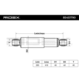 Amortisseur pour CITROËN, FIAT, PEUGEOT- 1355825080, 1355831080, 1357470080 5206KP