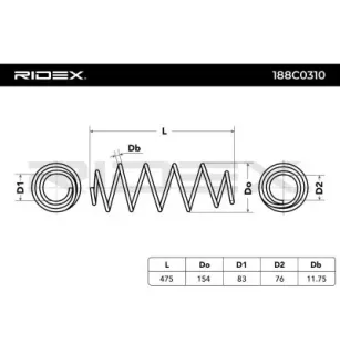 Ressort de suspension pour CITROËN, PEUGEOT- 5002CJ, 5002LJ