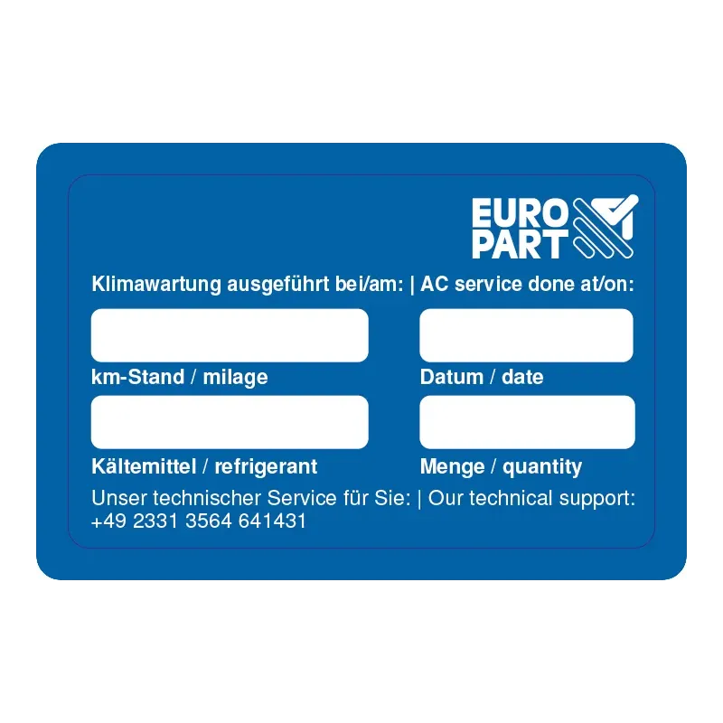 Autocollant de maintenance