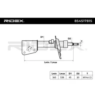 Amortisseur pour RENAULT- 8200117296, 8200117297, 8200117298, 8200237374, 8200237375, 8200237376, 8200387238B