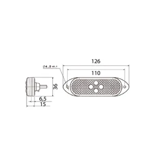 SMD04 LED - LED-Positionsrücklicht 24V rot Vignal 104180