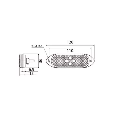 SMD04 LED - Feu de position latéral LED 24V ambre vignal 104670