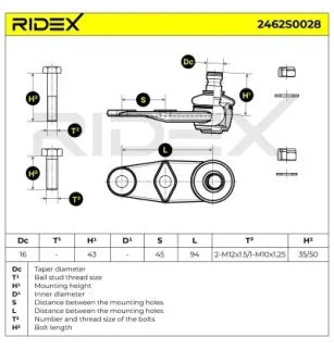 Rotule de suspension pour NISSAN, RENAULT- 6040002292, 7700314678, 7700314679, 7700430765, 7700430766, 7700430831, 7700430832