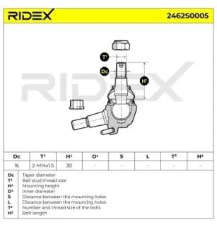 Rotule de suspension pour CHRYSLER, FIAT / LANCIA, MERCEDES-BENZ OSCA- 04287