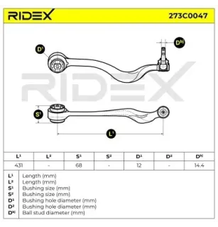 Bras de suspension pour ALPINA, BMW- 1092023, 1141717, 31121092023 31121141717