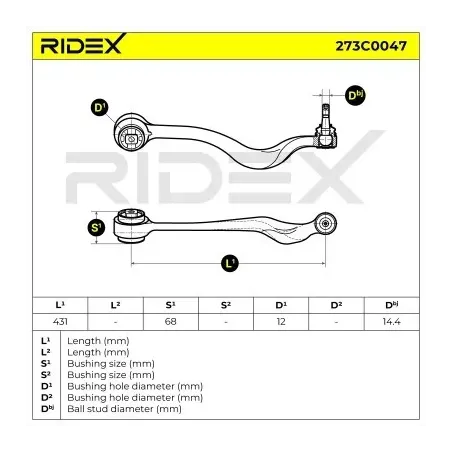 Bras de suspension pour ALPINA, BMW- 1092023, 1141717, 31121092023 31121141717