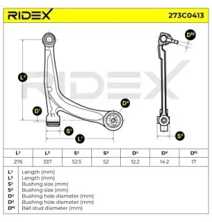 Bras de suspension pour ABARTH, ALFA ROMEO, FIAT, FORD, FORD USA, LANCIA- 50708824, 50709580, 50710620 51857022