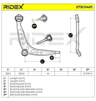 Bras de suspension pour BMW- 1136530, 1140400, 1140958, 2339996, 31121094276, 31121136530, 31122339996, 31126758516