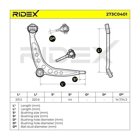 Bras de suspension pour BMW- 1136530, 1140400, 1140958, 2339996, 31121094276, 31121136530, 31122339996, 31126758516