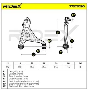 Bras de suspension pour OPEL, VAUXHALL- 352029, 352197, 5352007, 90445669, 90497307 90576788