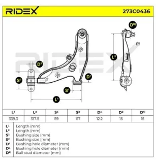 Bras de suspension pour MITSUBISHI, VOLVO- 30821650, 30859604, 3086398, 30863988, 30883988, 30887025, 30887469 30889962