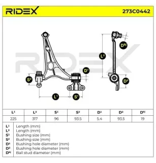 Bras de suspension pour CITROËN, FIAT, LANCIA, PEUGEOT TOYOTA- SU001A0992