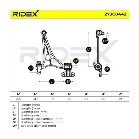 Bras de suspension pour CITROËN, FIAT, LANCIA, PEUGEOT TOYOTA- SU001A0992