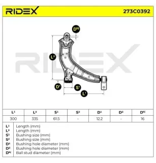 Bras de suspension pour CITROËN, PEUGEOT- 1614447780, 352172, 352173, 352174, 352191, 352192, 3521A7, 3521A8, 3521E5