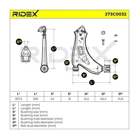 Bras de suspension pour SEAT, SKODA, VW- 6D0407151LBJSB, 6Q0407151D, 6Q0407151E, 6Q0407151L, 6Q0407151DBJSB