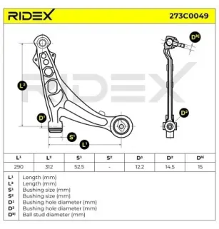 Bras de suspension pour FIAT- 46545661, 46551790 51842193