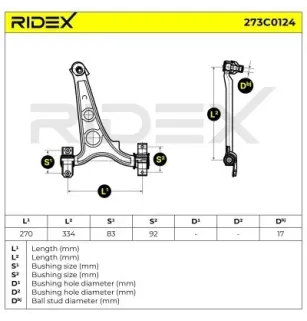 Bras de suspension pour FIAT, LANCIA- 46525407, 46764746 51832937