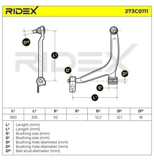 Bras de suspension pour CITROËN, OSCA, PEUGEOT- 3520Q4, 3520H9, 3520J3, 3520J4, 3520Q3, 3520Q5 3520V3