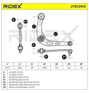 Bras de suspension pour CITROËN, PEUGEOT- 1612159880, 1607308680, 3520G8, 3520L7, 3520L8, 3520S4, 3520V7, 3520W0