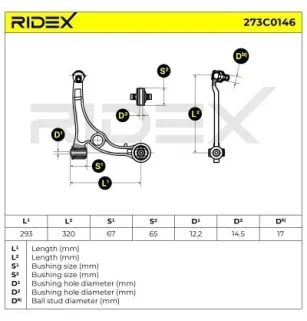 Bras de suspension pour FIAT- 50705084