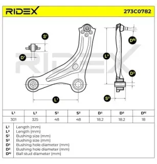 Bras de suspension pour CITROËN, DS - 3520W7, 3520W8, 3520X1, PEUGEOT- 9670771480, 9670772080, 9803286580 9813612780