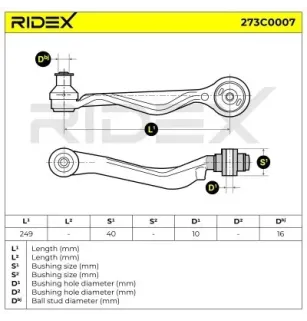 Bras de suspension pour AUDI, AUDI (FAW), SEAT, SKODA, VW, VW (SVW)- 8D0407510C, 8D0407510E, 8E0407510A 8ED407510