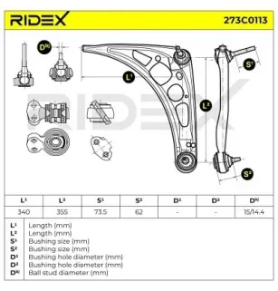 Bras de suspension pour BMW, BMW (BRILLIANCE)- 31121094466, 31121096986, 31122282122, 31122343358, 31126750224