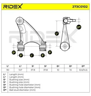 Bras de suspension pour ALFA ROMEO- 51776327, 51834093, 60651939, 60657245 60666787