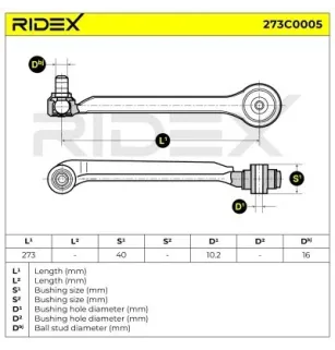 Bras de suspension pour AUDI, AUDI (FAW), SEAT - 8E0407509P, 8D0407509, SKODA - 4D0407509G, VW VW (SVW)- 8E0407506A