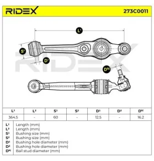 Bras de suspension pour ROVER - 4543450, SAAB- 4543450