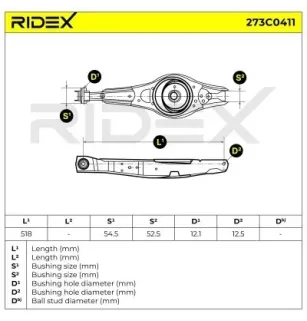 Bras de suspension pour FORD JAGUAR- C2S24713