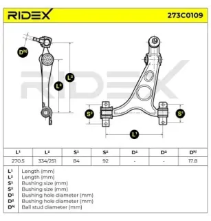 Bras de suspension pour ALFA ROMEO- 50509339, 60652466, 60678135, 60686892