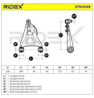 Bras de suspension pour DACIA, NISSAN, RENAULT- 7700310810, 7700313945, 7700420033, 7700425228, 7701474870, 8200123888