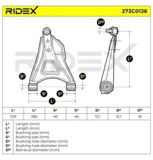 Bras de suspension pour DACIA, NISSAN, RENAULT- 7700310809, 7700313944, 7700420032, 7700425227, 7701474869, 8200197179