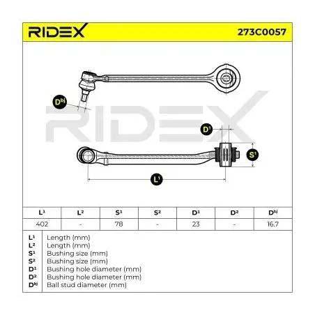 Bras de suspension pour CHRYSLER- 05180607AA, 4782613AC, 4782613AD, 5180607AA, 5180607AB, K04782613AD, K05180607AA K05180607AB