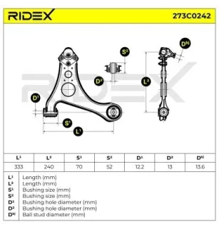 Bras de suspension pour MERCEDES-BENZ- 1683300807, 1683301107, 1683301707, 1683302307, A1683300807, A1683301107