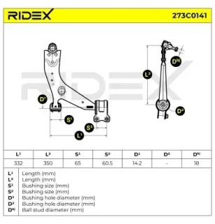 Bras de suspension pour FORD, MAZDA, VOLVO- 30714422, 30748231, 30760279, 31201180, 31212979, 31262037, 31277462 31277464