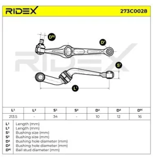 Bras de suspension pour CITROËN - 9455305059, 91516336, 352051, PEUGEOT- 352048, 352049, 352050, 352051, 9455305059