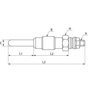 Bujía incandescente 12 V, Kubota 16851-65512