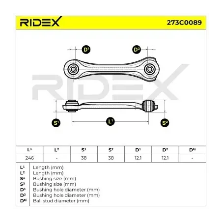 Bras de suspension pour CHRYSLER, MERCEDES-BENZ- 1243504206, 2013503906, 2013504306, 2013504406, 2013504706