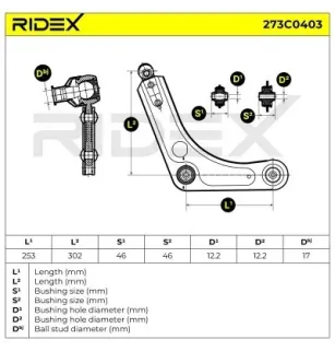 Bras de suspension pour FORD FORD USA- 92AB3042BA