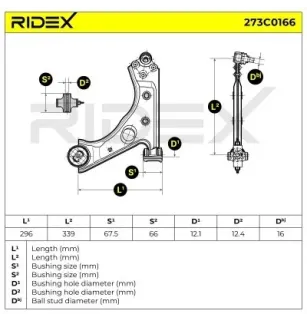 Bras de suspension pour ABARTH, ALFA ROMEO, CITROËN, FIAT, OPEL, PEUGEOT, VAUXHALL- 13426552, 5352039 55703230