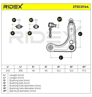 Bras de suspension pour FORD- 1028443, 1032101, 1046455, 1046502, 1063986, 1448622, 97KB3051AC, 97KB3051AD