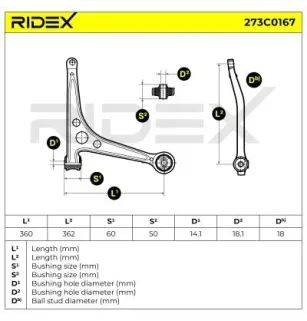 Bras de suspension pour FORD, SEAT VW- 7M0407151B