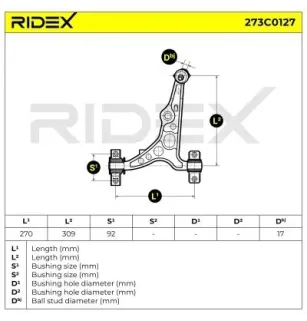 Bras de suspension pour ALFA ROMEO, FIAT, LANCIA- 46423822, 71747915, 7601057, 7777239, 7780443 82461081