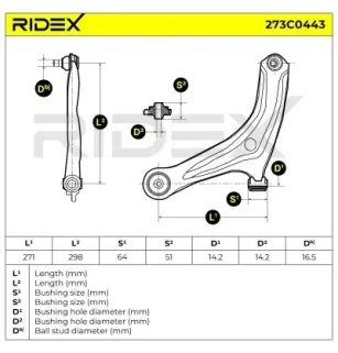 Bras de suspension pour GENERAL MOTORS, OPEL, SUZUKI, VAUXHALL- 4708300 95515571