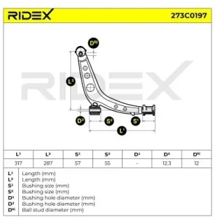 Bras de suspension pour FIAT- 7636996