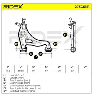 Bras de suspension pour MERCEDES-BENZ- 1703300107, 2023302607, 2023304107, A1703300107, A2023302607 A2023304107