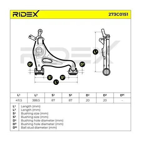 Bras de suspension pour MERCEDES-BENZ- 1703300107, 2023302607, 2023304107, A1703300107, A2023302607 A2023304107