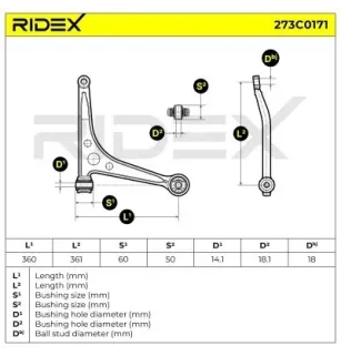 Bras de suspension pour FORD, SEAT, VAG VW- 7M0407152B